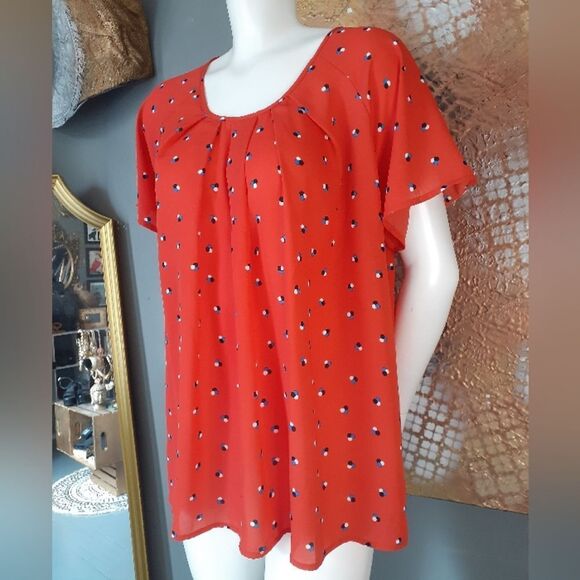 Sienna Sky Red Polka Dot Women's Blouse - Picture 11 of 11